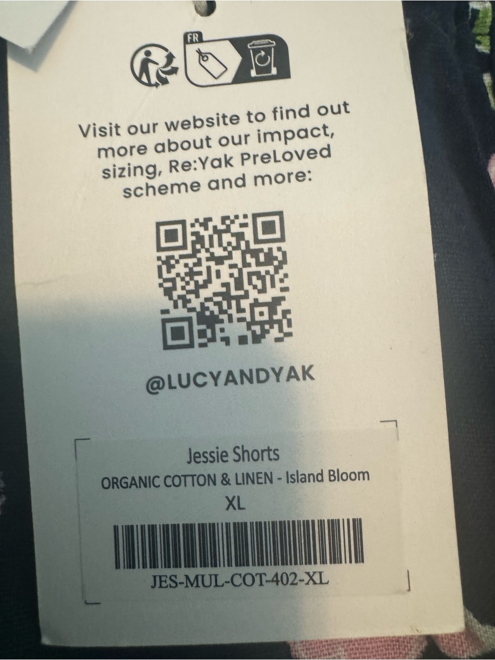 Lucy & Yak Navy Floral High Waist Shorts XL - Picture 4 of 5